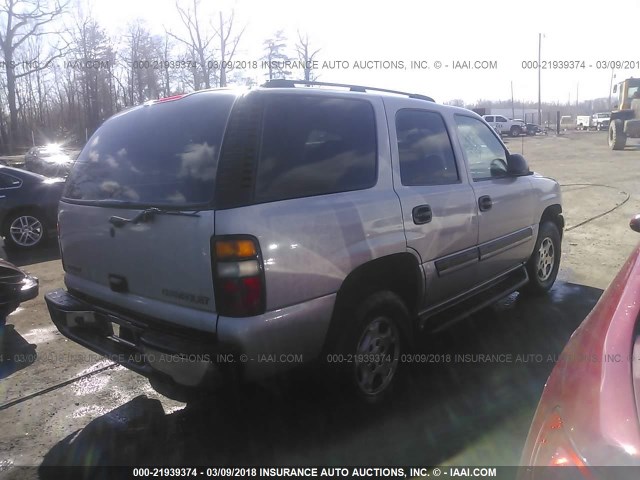 1GNEK13V14J283769 - 2004 CHEVROLET TAHOE K1500 SILVER photo 4