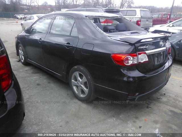 2T1BU4EE9BC618547 - 2011 TOYOTA COROLLA S/LE BLACK photo 3