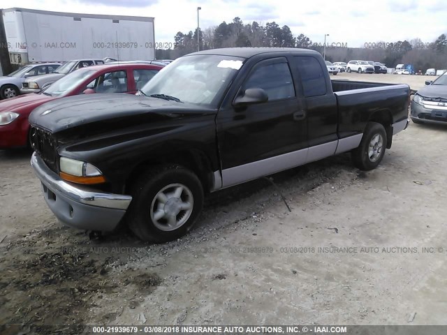 1B7FL22P8WS758740 - 1998 DODGE DAKOTA BLACK photo 2