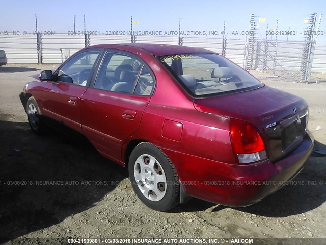 KMHDN45D02U452351 - 2002 HYUNDAI ELANTRA GLS/GT RED photo 3