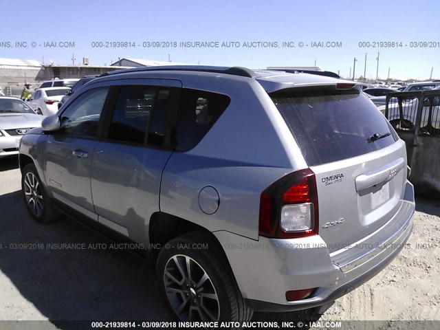 1C4NJDCB0ED828847 - 2014 JEEP COMPASS LIMITED SILVER photo 3