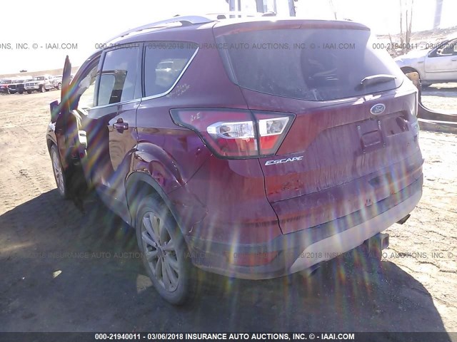 1FMCU9J93HUC79480 - 2017 FORD ESCAPE TITANIUM MAROON photo 3