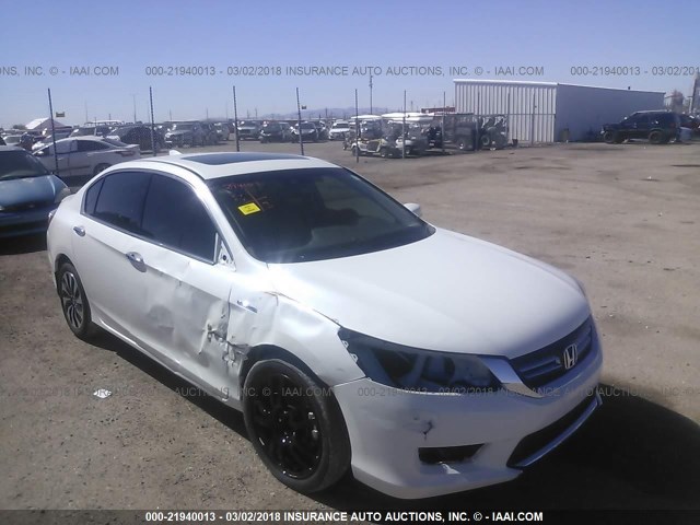 1HGCR6F50FA001095 - 2015 HONDA ACCORD HYBRID/EXL WHITE photo 1