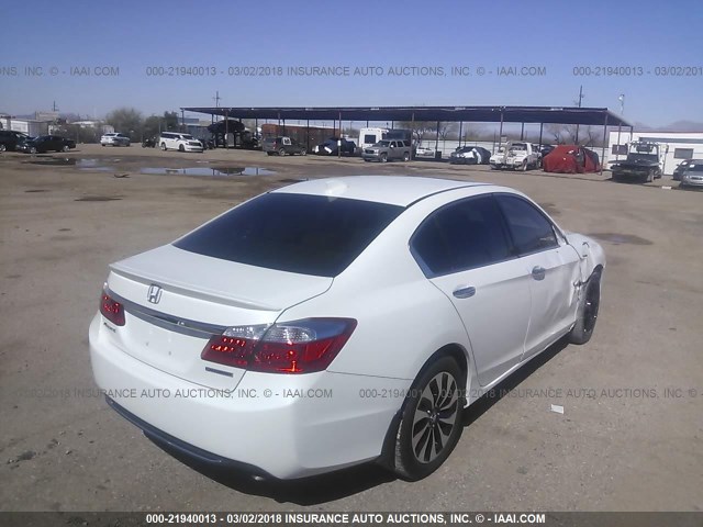 1HGCR6F50FA001095 - 2015 HONDA ACCORD HYBRID/EXL WHITE photo 4