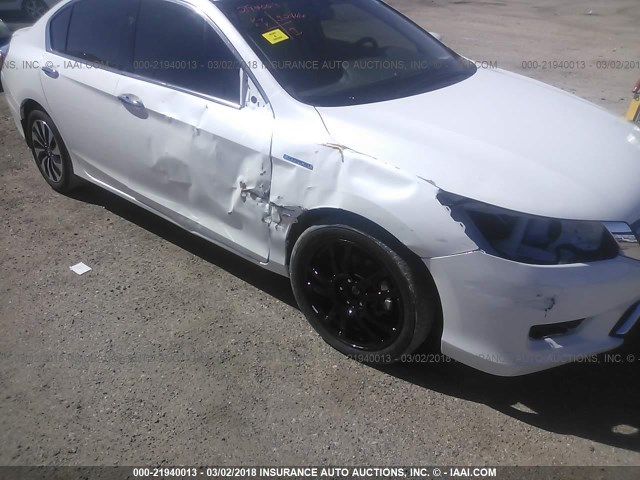 1HGCR6F50FA001095 - 2015 HONDA ACCORD HYBRID/EXL WHITE photo 6