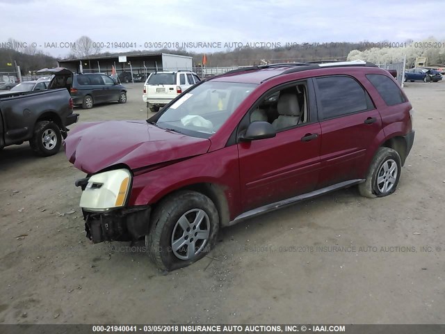 2CNDL13F256153150 - 2005 CHEVROLET EQUINOX LS RED photo 2