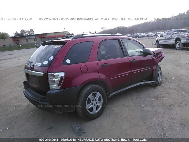 2CNDL13F256153150 - 2005 CHEVROLET EQUINOX LS RED photo 4