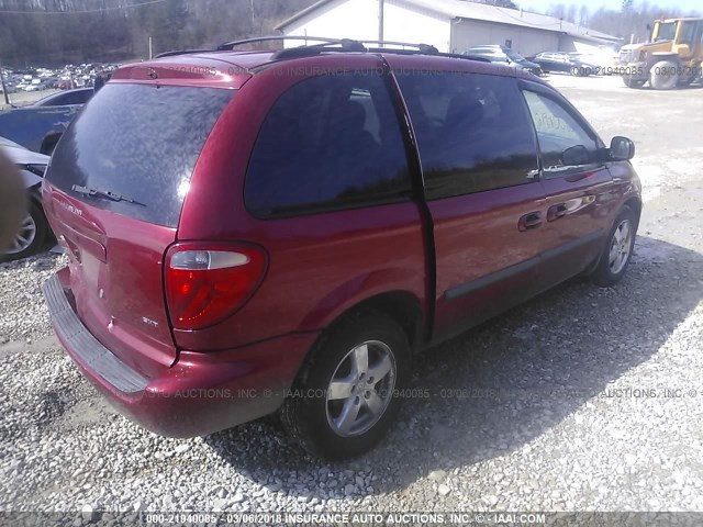 1D4GP45R07B204288 - 2007 DODGE CARAVAN SXT MAROON photo 4