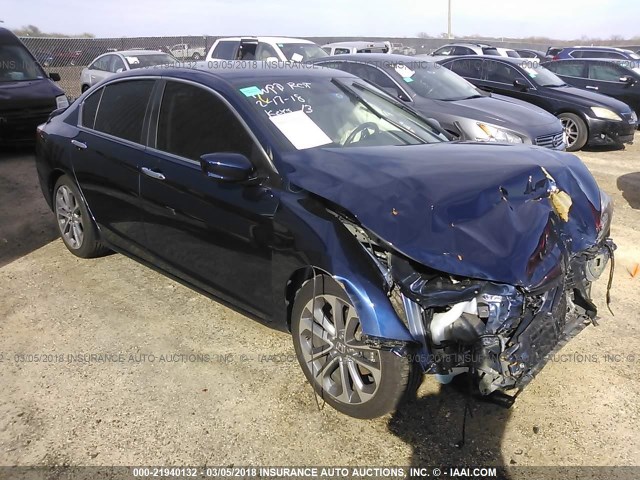 1HGCR2F53EA169787 - 2014 HONDA ACCORD SPORT BLUE photo 1