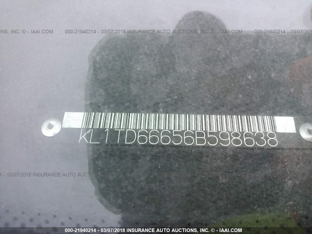 KL1TD66656B598638 - 2006 CHEVROLET AVEO LS 蓝色 照片 9