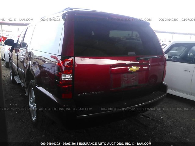 1GNSKKE76ER157126 - 2014 CHEVROLET SUBURBAN K1500 LTZ RED photo 3