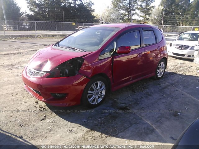 JHMGE87429S041382 - 2009 HONDA FIT SPORT RED photo 2