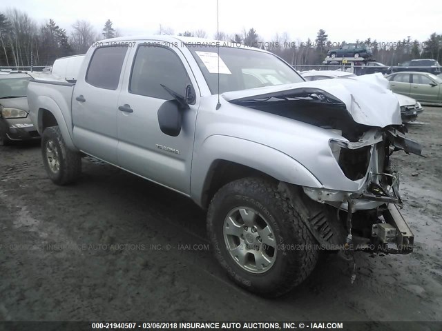 5TELU42N65Z001677 - 2005 TOYOTA TACOMA DOUBLE CAB SILVER photo 1