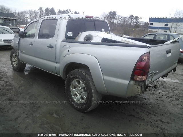 5TELU42N65Z001677 - 2005 TOYOTA TACOMA DOUBLE CAB ვერცხლისფერი ფოტო 3