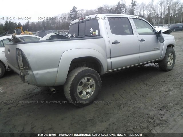 5TELU42N65Z001677 - 2005 TOYOTA TACOMA DOUBLE CAB SILVER photo 4