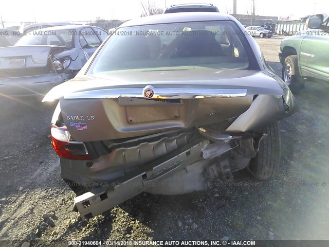 1MEFM55S04A613806 - 2004 MERCURY SABLE LS PREMIUM BEIGE photo 6