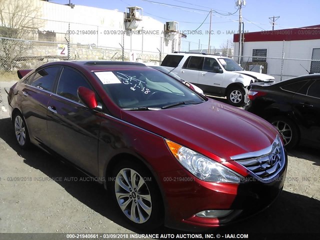 5NPEC4AC8CH410629 - 2012 HYUNDAI SONATA SE/LIMITED MAROON photo 1