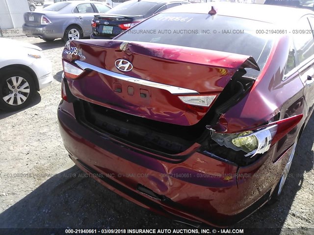 5NPEC4AC8CH410629 - 2012 HYUNDAI SONATA SE/LIMITED MAROON photo 6