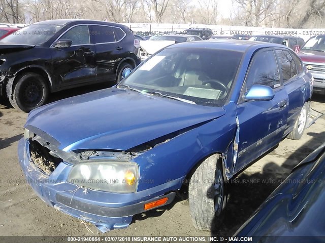 KMHDN56D74U114520 - 2004 HYUNDAI ELANTRA GLS/GT BLUE photo 2