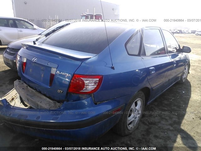 KMHDN56D74U114520 - 2004 HYUNDAI ELANTRA GLS/GT BLUE photo 4