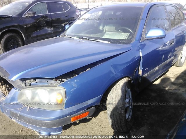 KMHDN56D74U114520 - 2004 HYUNDAI ELANTRA GLS/GT BLUE photo 6