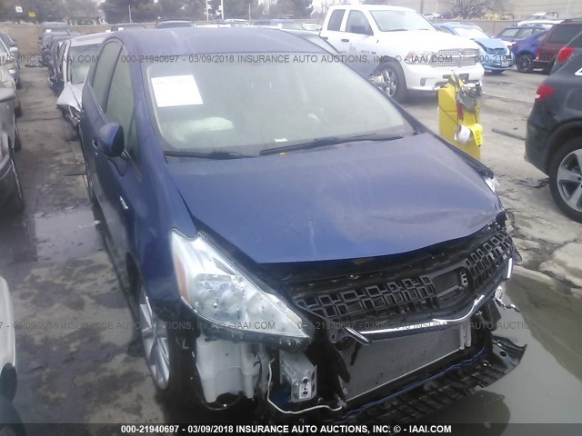 JTDZN3EU8D3261225 - 2013 TOYOTA PRIUS V BLUE photo 1