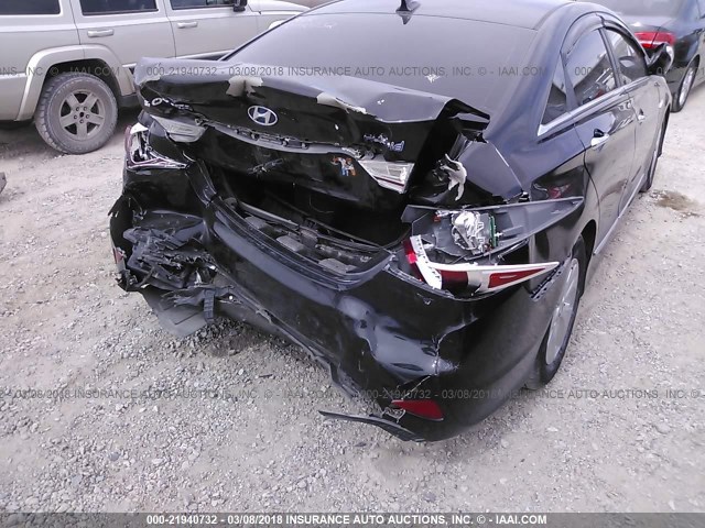 KMHEC4A43DA075230 - 2013 HYUNDAI SONATA HYBRID BLACK photo 6