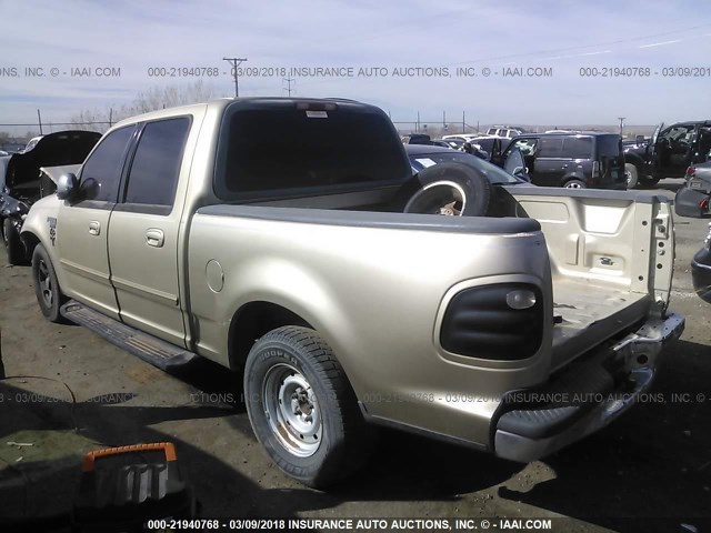 1FTRW07W01KE29970 - 2001 FORD F150 SUPERCREW GOLD photo 3