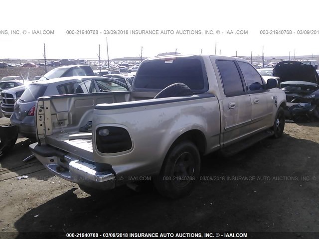 1FTRW07W01KE29970 - 2001 FORD F150 SUPERCREW GOLD photo 4