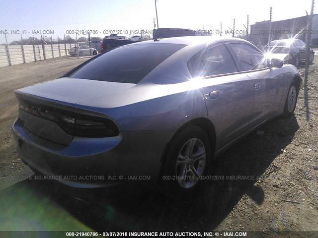 2C3CDXBG0HH599112 - 2017 DODGE CHARGER SE SILVER photo 4