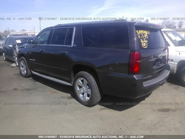 1GNSKKKC0FR288703 - 2015 CHEVROLET SUBURBAN K1500 LTZ GRAY photo 3