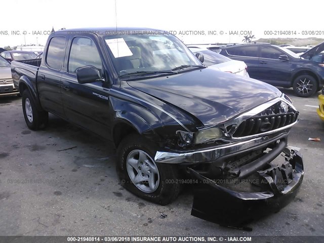 5TEGN92N22Z071135 - 2002 TOYOTA TACOMA DOUBLE CAB PRERUNNER BLACK photo 1