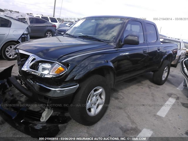 5TEGN92N22Z071135 - 2002 TOYOTA TACOMA DOUBLE CAB PRERUNNER BLACK photo 2