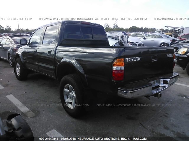 5TEGN92N22Z071135 - 2002 TOYOTA TACOMA DOUBLE CAB PRERUNNER BLACK photo 3