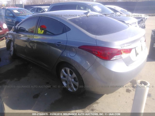 KMHDH4AE4BU121410 - 2011 HYUNDAI ELANTRA GLS/LIMITED GRAY photo 3