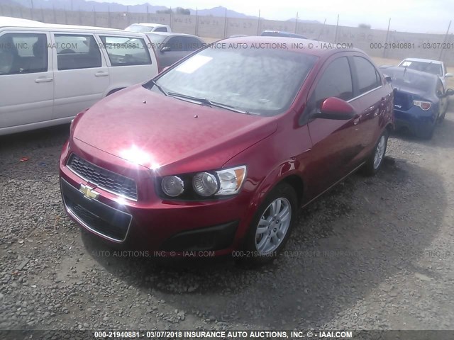 1G1JC5SH7F4130993 - 2015 CHEVROLET SONIC LT RED photo 2