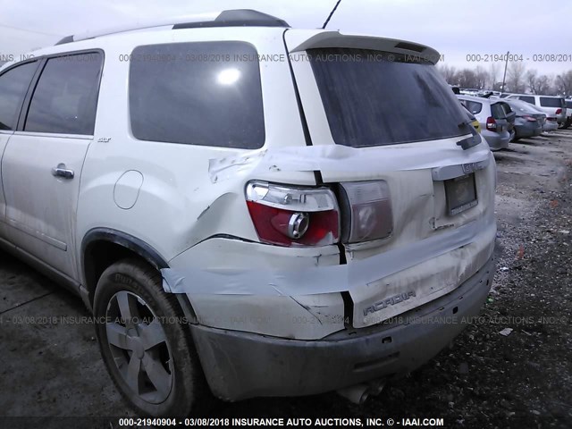 1GKKVRED1CJ251896 - 2012 GMC ACADIA SLT-1 WHITE photo 6