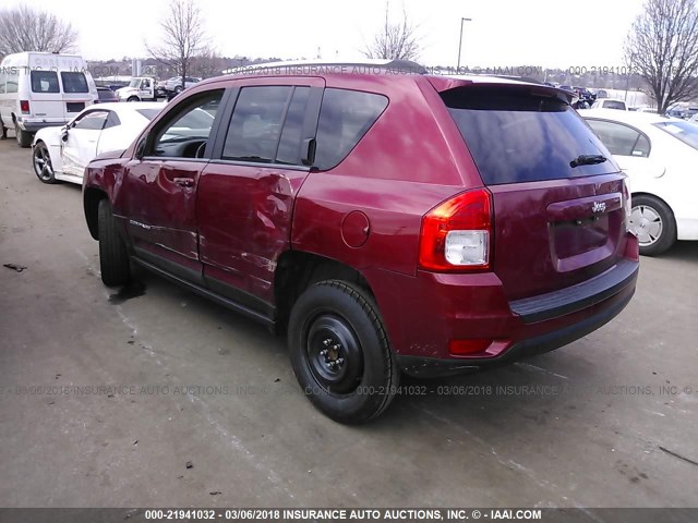 1J4NT1FA8BD155677 - 2011 JEEP COMPASS SPORT MAROON photo 3