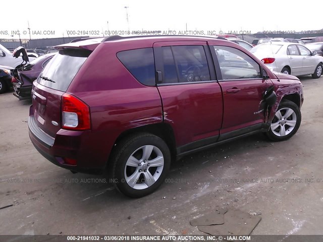 1J4NT1FA8BD155677 - 2011 JEEP COMPASS SPORT MAROON photo 4