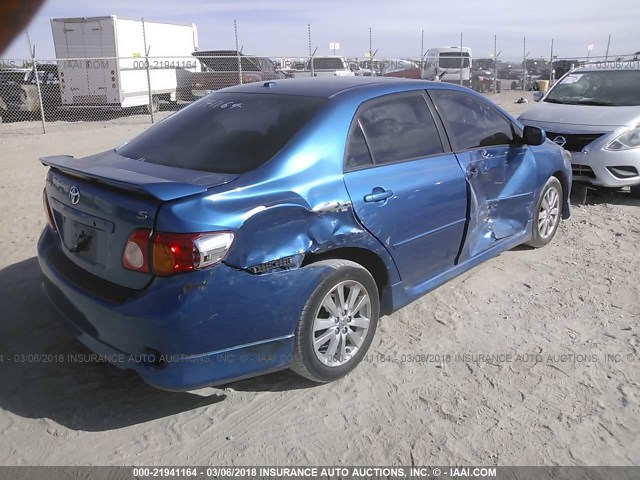 1NXBU40E49Z113886 - 2009 TOYOTA COROLLA S/LE/XLE BLUE photo 4