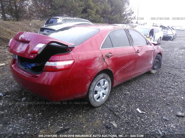 4T1BE46K97U041364 - 2007 TOYOTA CAMRY NEW GENERAT CE/LE/XLE/SE RED photo 4