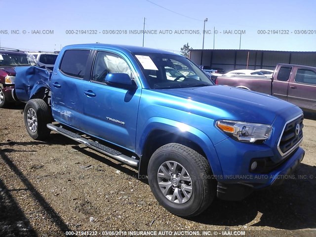 5TFAZ5CN6HX049172 - 2017 TOYOTA TACOMA DBL CAB/SR5/TRD SPORT/OR BLUE photo 1