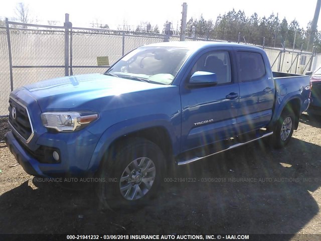 5TFAZ5CN6HX049172 - 2017 TOYOTA TACOMA DBL CAB/SR5/TRD SPORT/OR BLUE photo 2