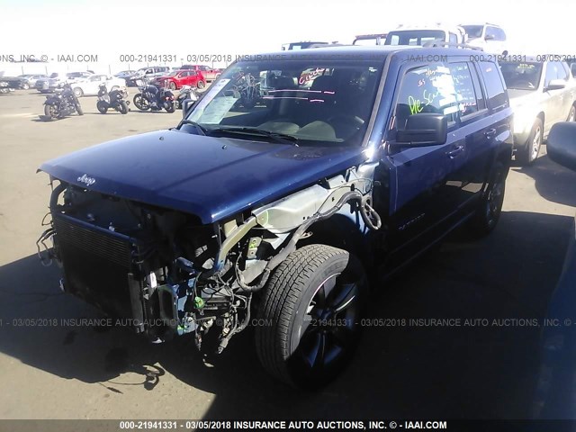 1C4NJPFA2ED850076 - 2014 JEEP PATRIOT LATITUDE BLUE photo 2