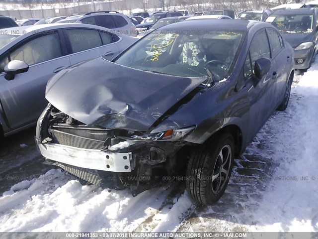 2HGFB2F76FH509312 - 2015 HONDA CIVIC SE GRAY photo 2