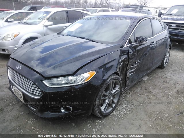 3FA6P0D94ER272031 - 2014 FORD FUSION TITANIUM BLACK photo 2