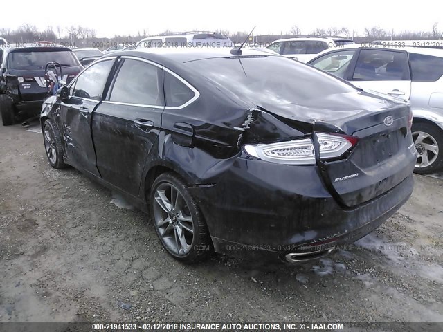 3FA6P0D94ER272031 - 2014 FORD FUSION TITANIUM BLACK photo 3