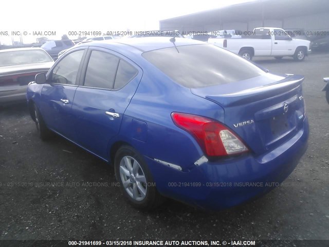 3N1CN7APXDL837580 - 2013 NISSAN VERSA S/S PLUS/SV/SL BLUE photo 3