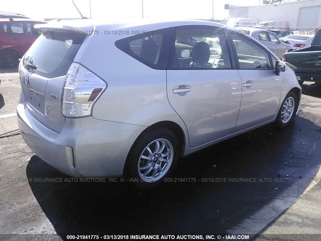 JTDZN3EU6C3162272 - 2012 TOYOTA PRIUS V SILVER photo 4