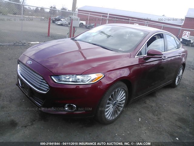 3FA6P0K92FR124240 - 2015 FORD FUSION TITANIUM RED photo 2